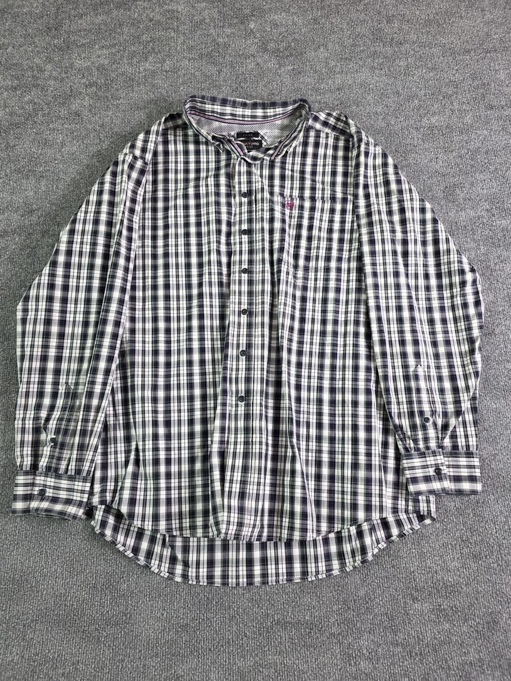 Ariat Pro Series Shirt Mens XXL 2XL Plaid Long Sleeve Button Down Fitted